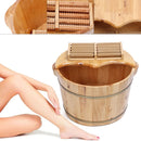 Wooden foot bath for massage,